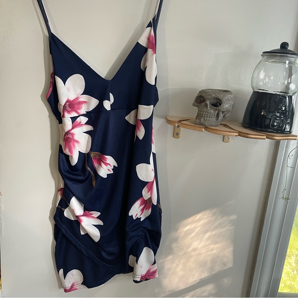 Blue floral dress